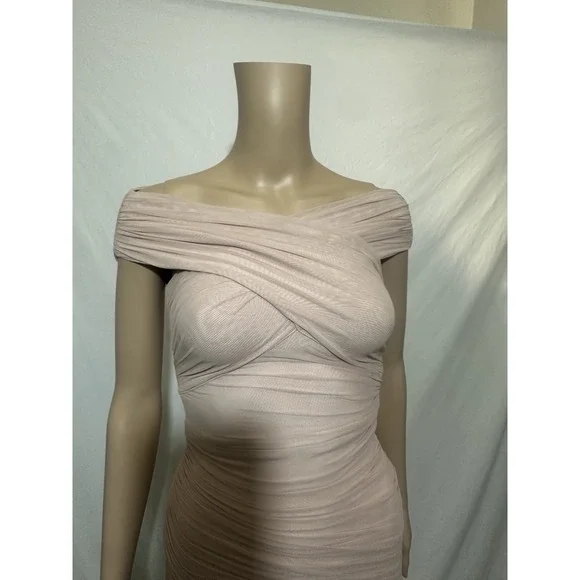 Herve Leger Off-The-Shoulder Ruched Mini Dress Bodycon Designer - Picture 8 of 16
